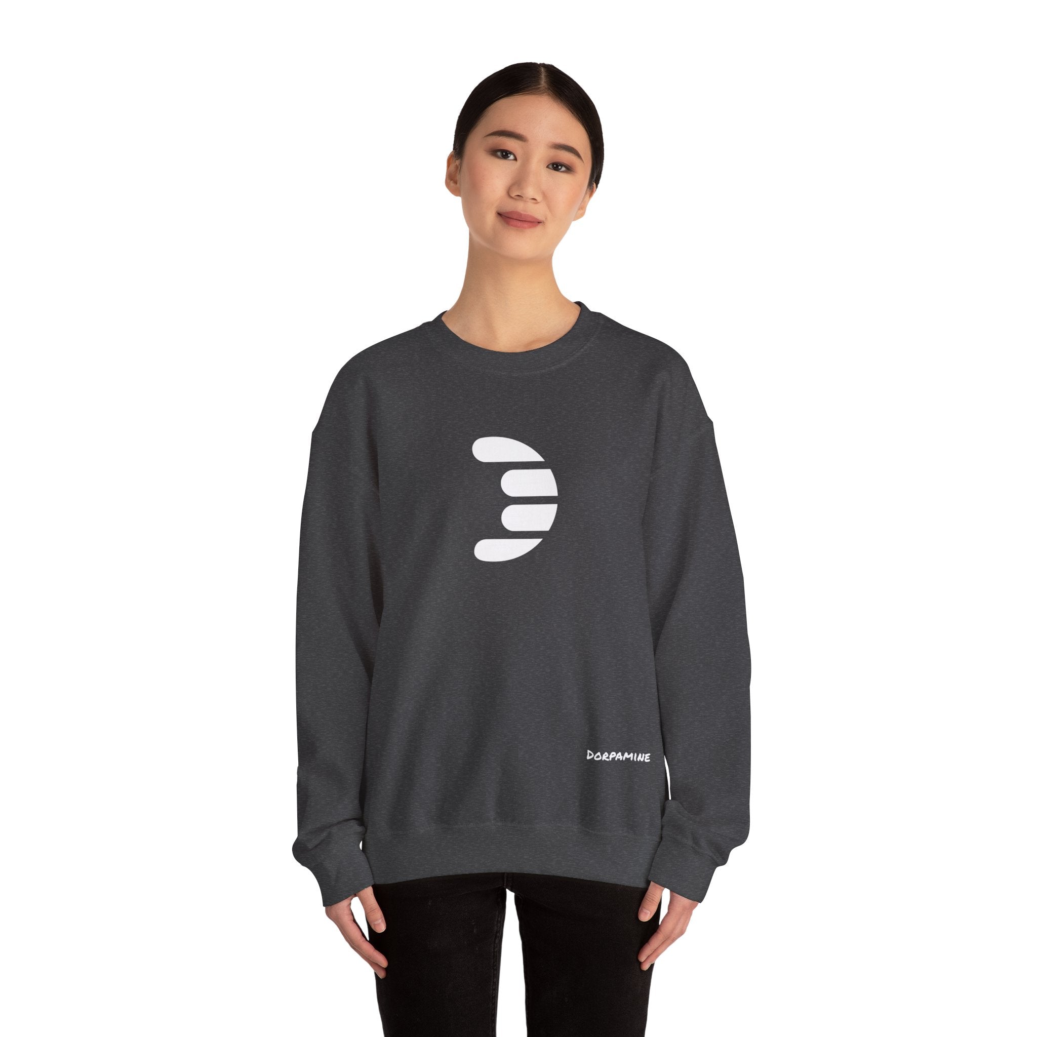 Dorpamine Classic White Logo Unisex Heavy Blend™ Crewneck Sweatshirt