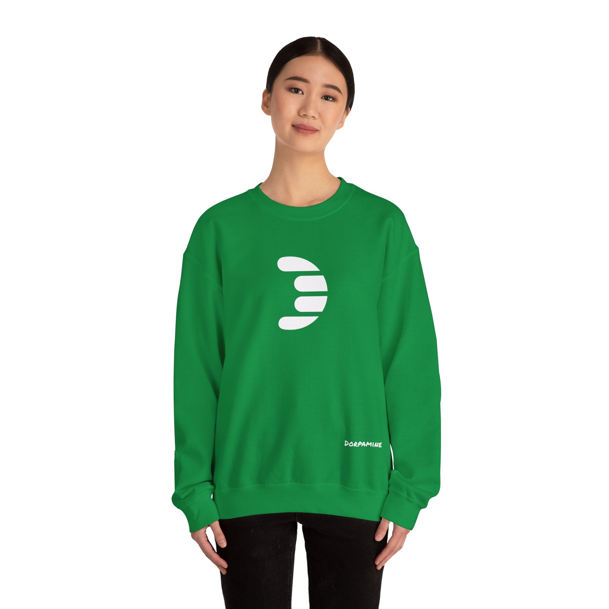 Dorpamine Classic White Logo Unisex Heavy Blend™ Crewneck Sweatshirt