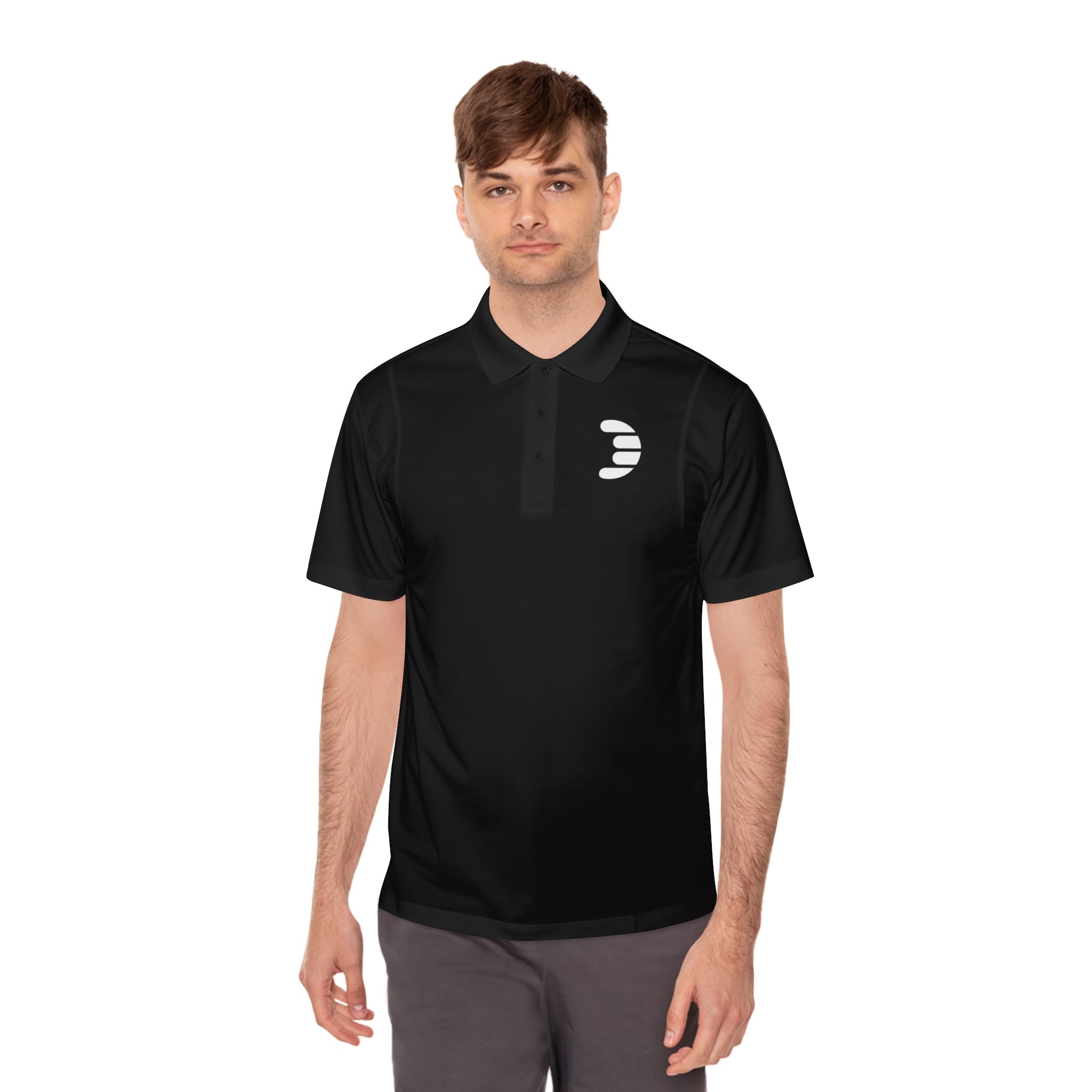 Dorpamine White Logo Men's Sport Polo Shirt