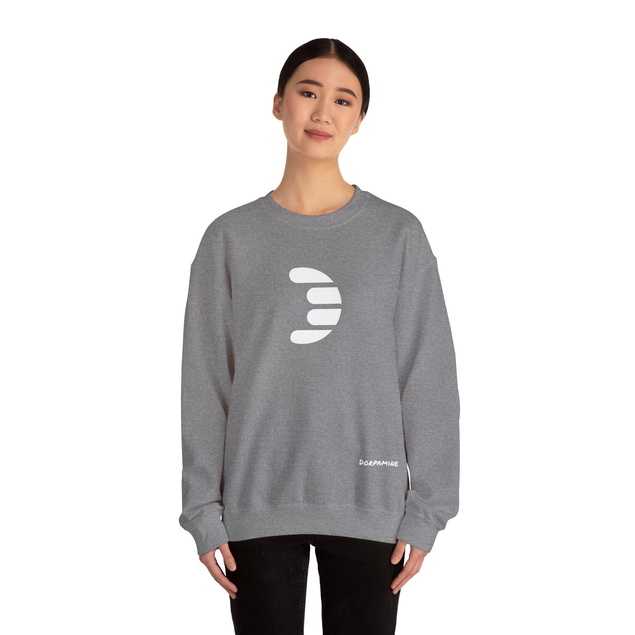 Dorpamine Classic White Logo Unisex Heavy Blend™ Crewneck Sweatshirt