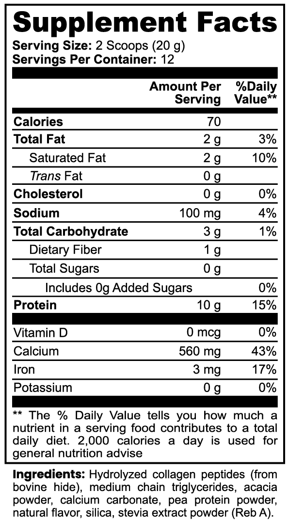 Dorpamine Vitality Grass-Fed Collagen Creamer (Vanilla)