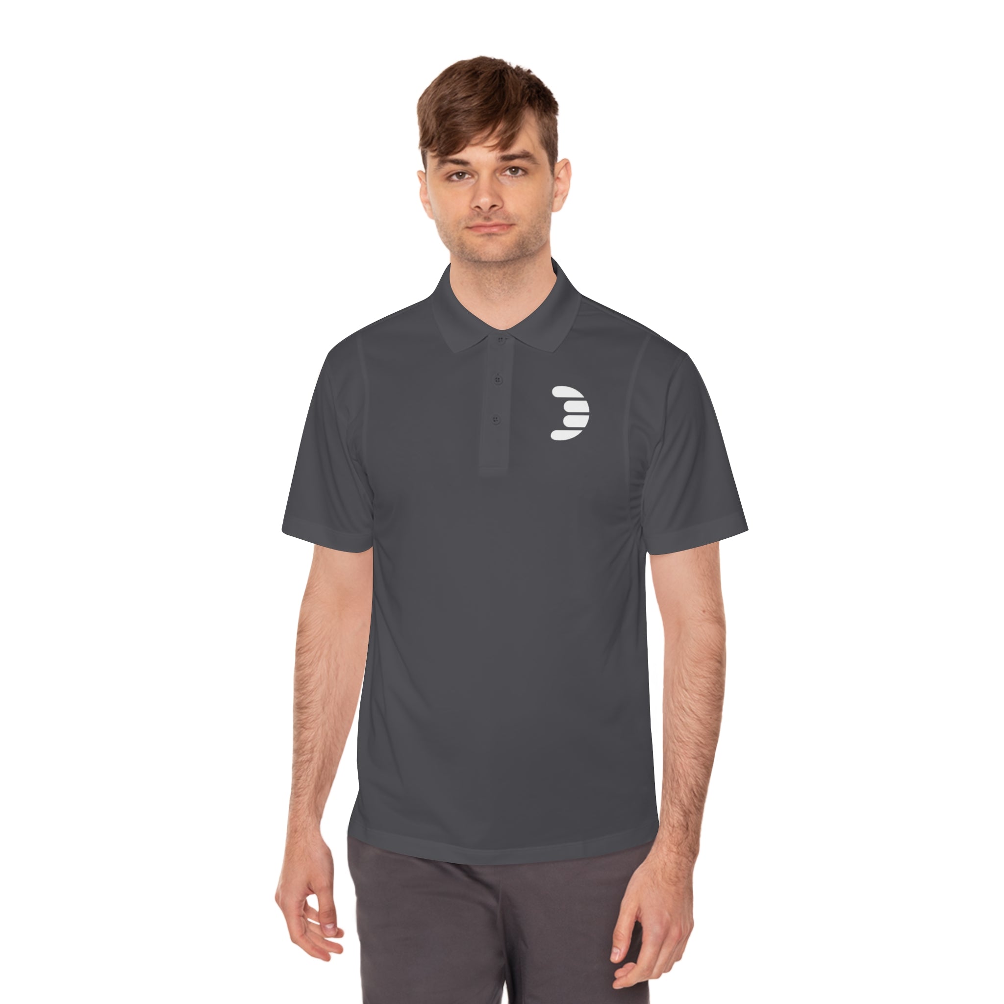 Dorpamine White Logo Men's Sport Polo Shirt