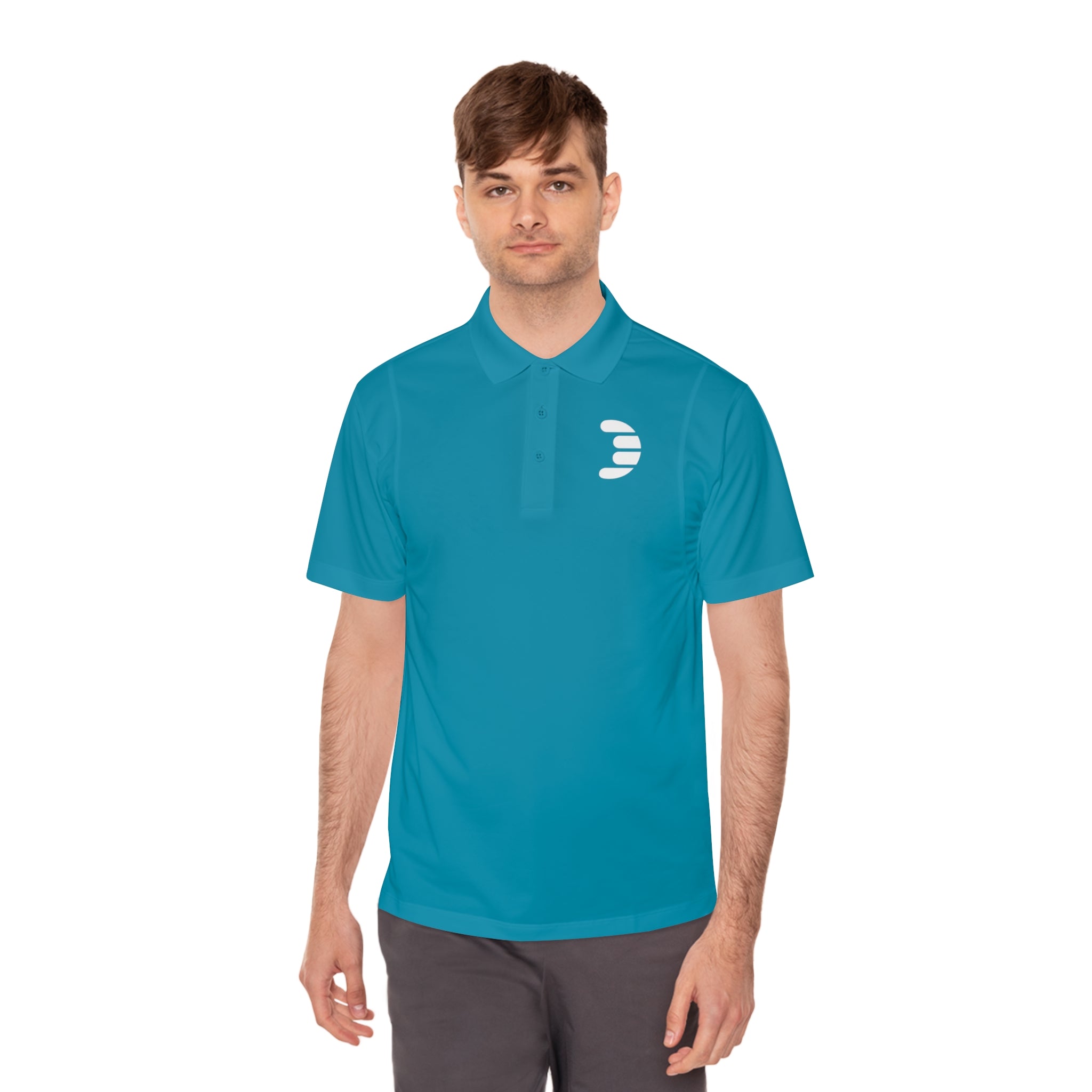 Dorpamine White Logo Men's Sport Polo Shirt