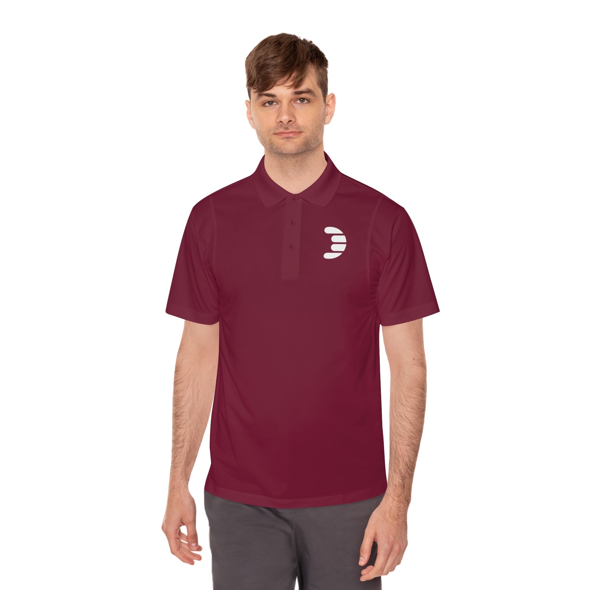 Dorpamine White Logo Men's Sport Polo Shirt
