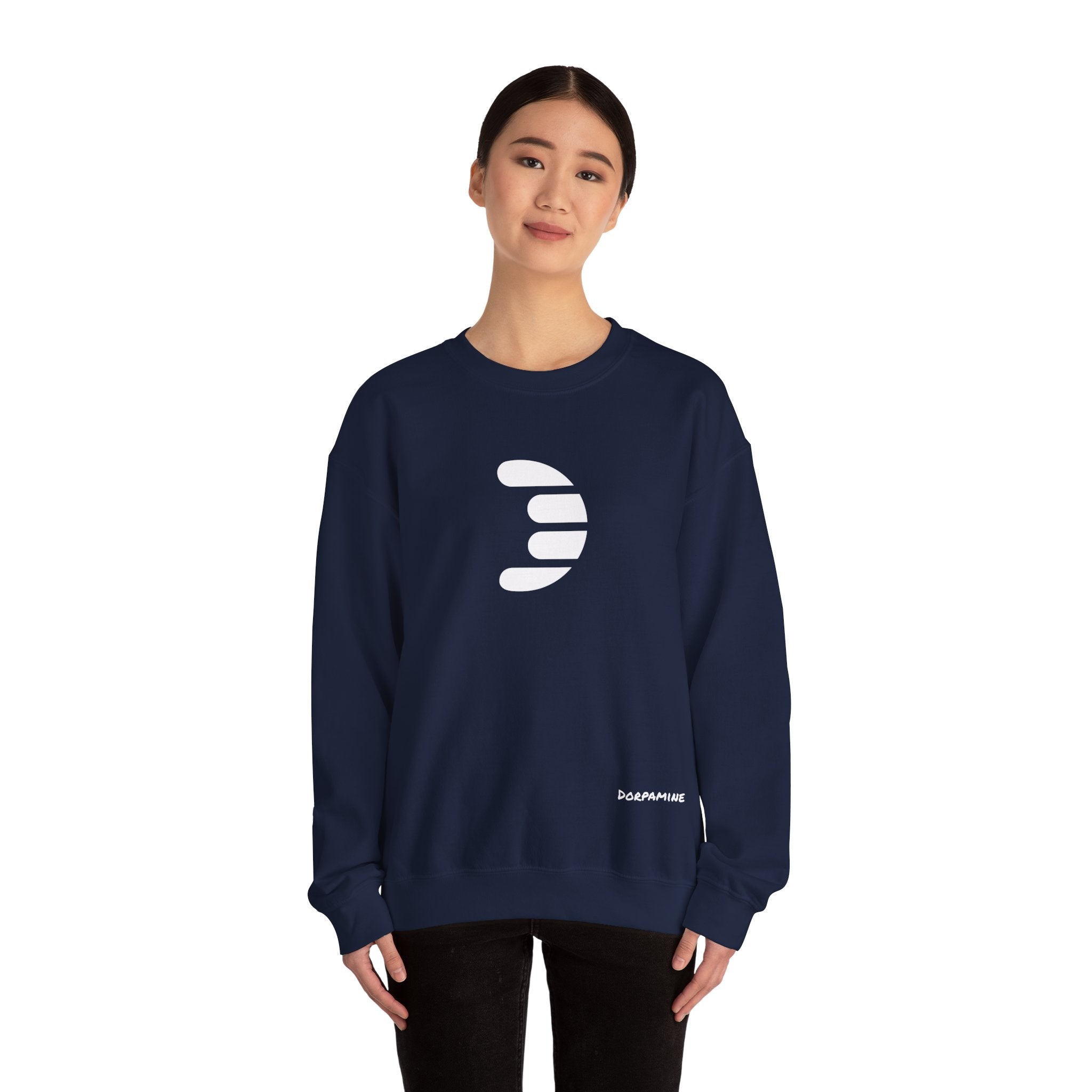 Dorpamine Classic White Logo Unisex Heavy Blend™ Crewneck Sweatshirt