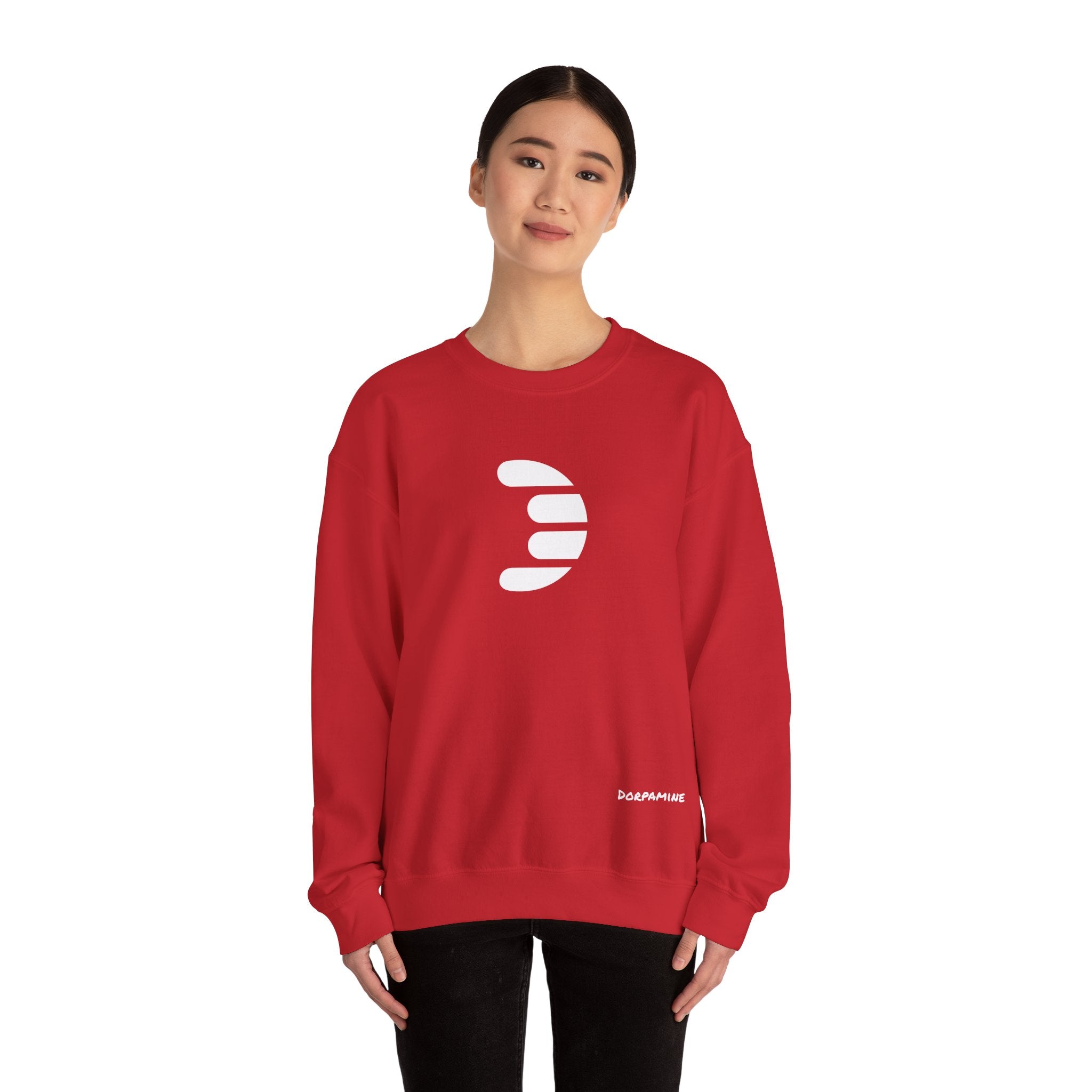 Dorpamine Classic White Logo Unisex Heavy Blend™ Crewneck Sweatshirt