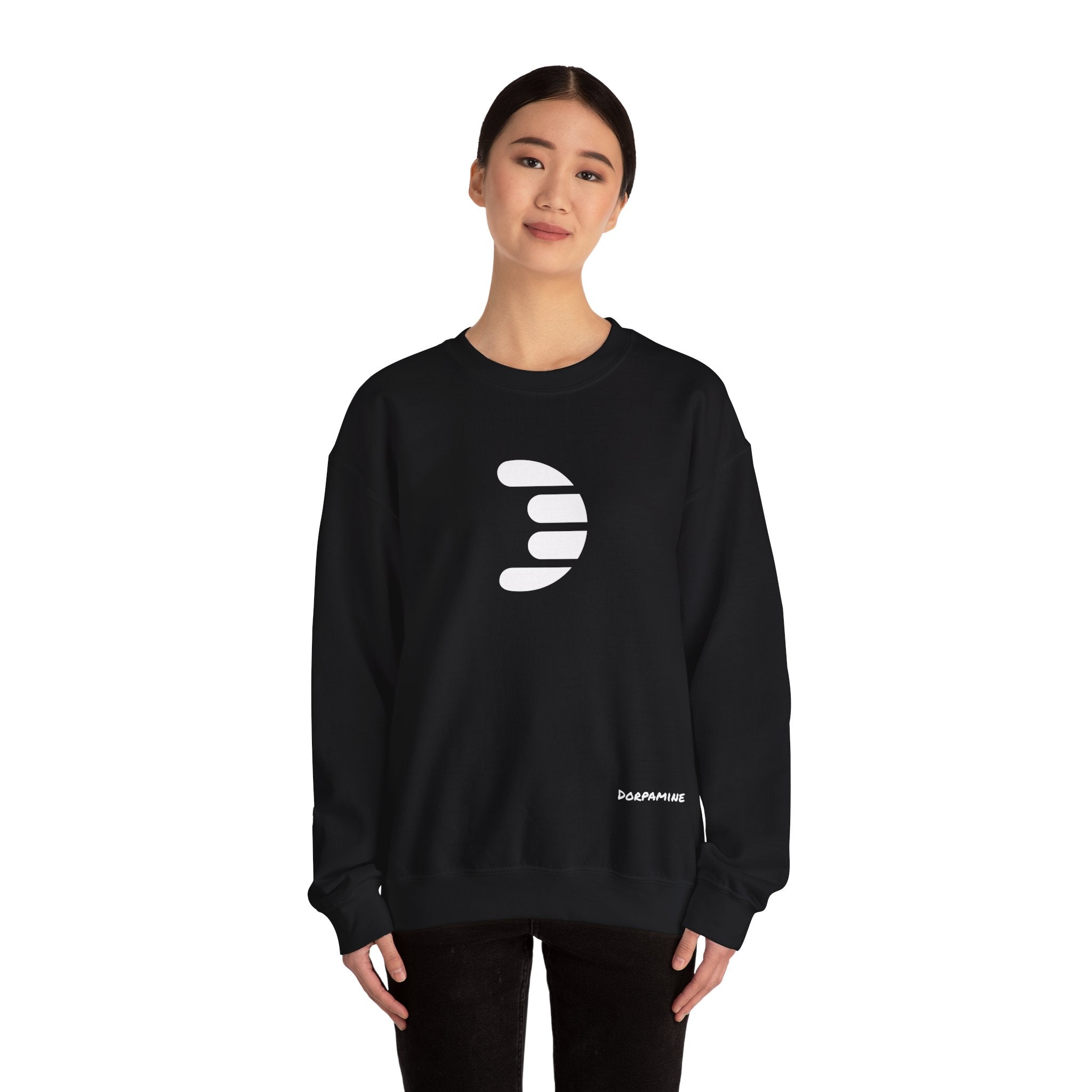 Dorpamine Classic White Logo Unisex Heavy Blend™ Crewneck Sweatshirt